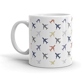 Tazas de aviones de colores