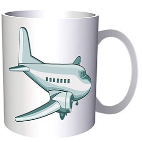 Taza de avion de color verde