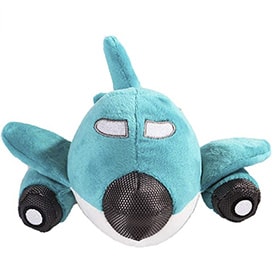 avion de peluche azul