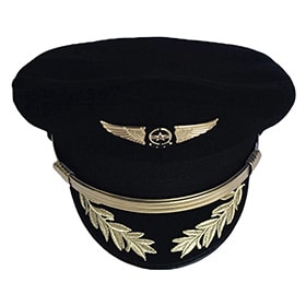 gorra de piloto aviador negra